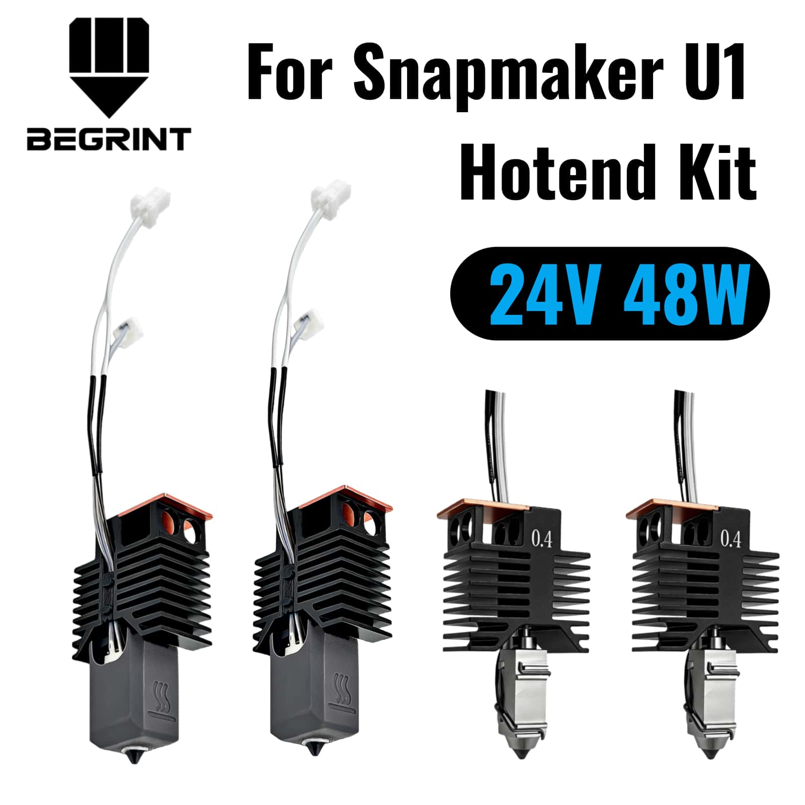 High Flow Ceramic Hotend - For Snapmaker U1 Hotend 24V 48W